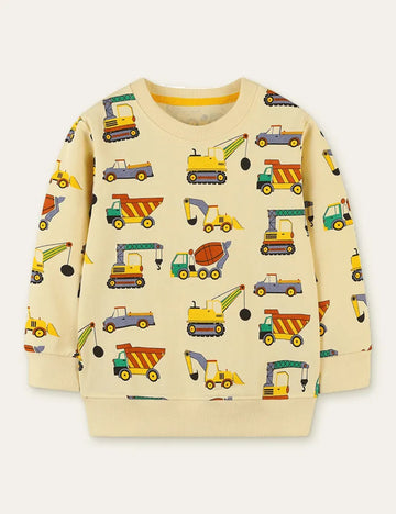 Engineering Vehicle Full Printed Sweatshirt - Mini Taylor